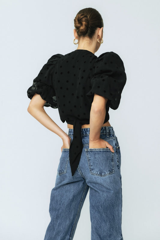 Blusa lunares Carmela Negro