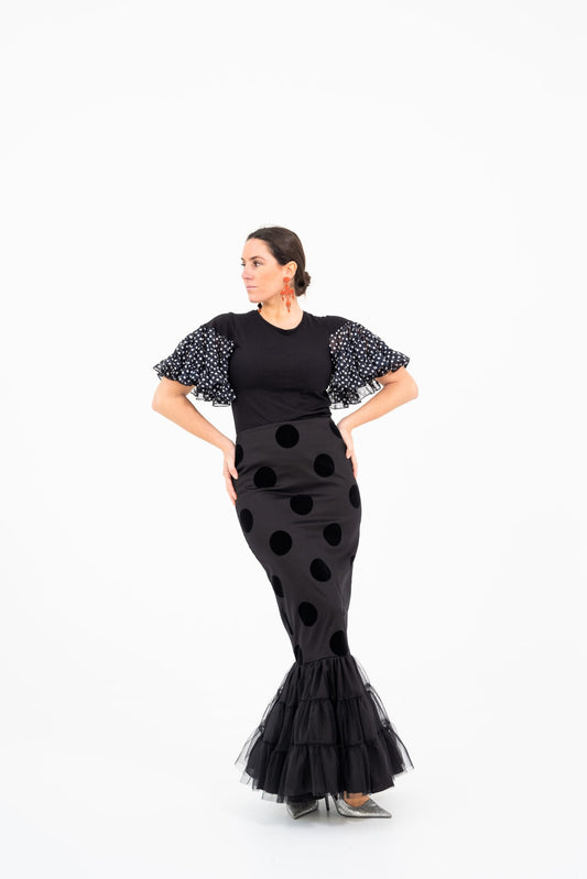 Falda Flamenca Carmelita Tall Negro