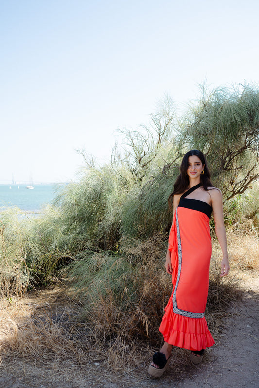Vestido/Falda envolvente Atenas Coral