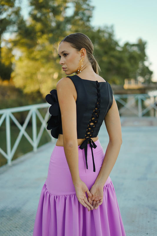 Top de Invitada Corset Ottoman Negro SOMBRAS