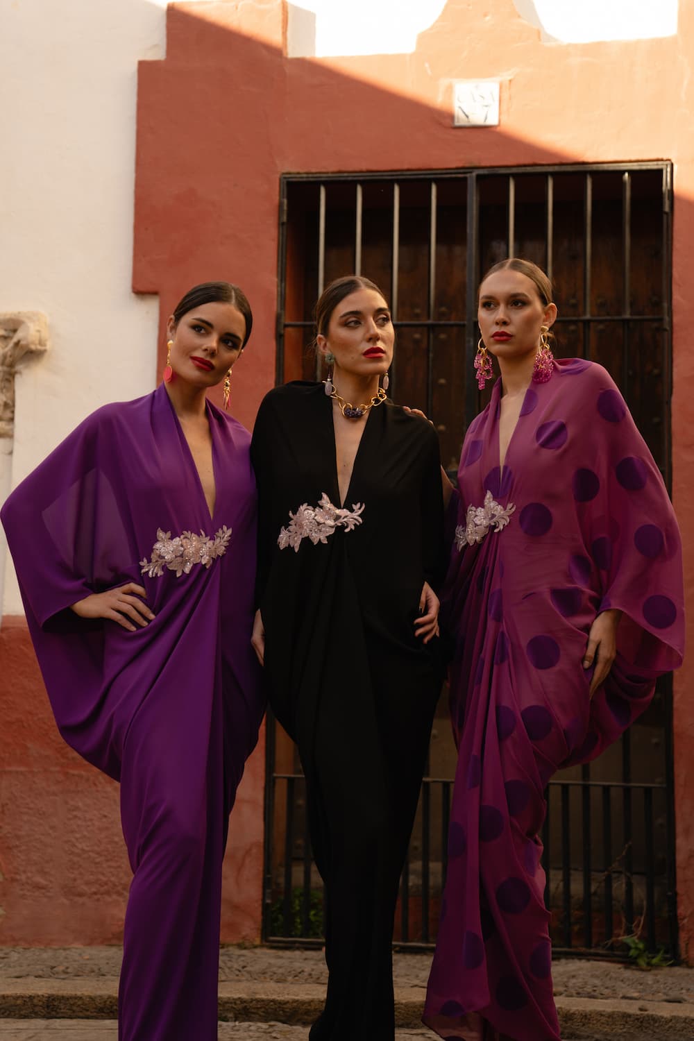 Vestido invitada Shaira morado en georgette