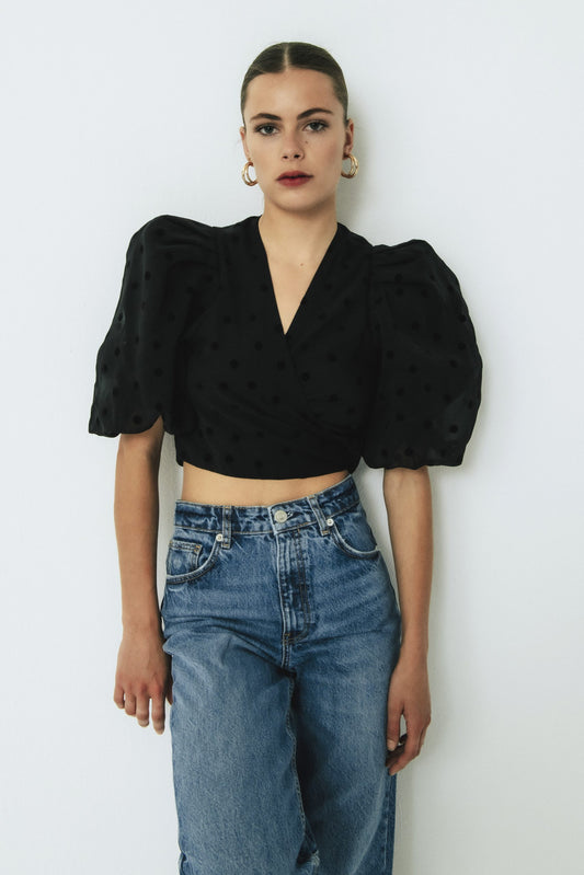 Blusa lunares Carmela Negro