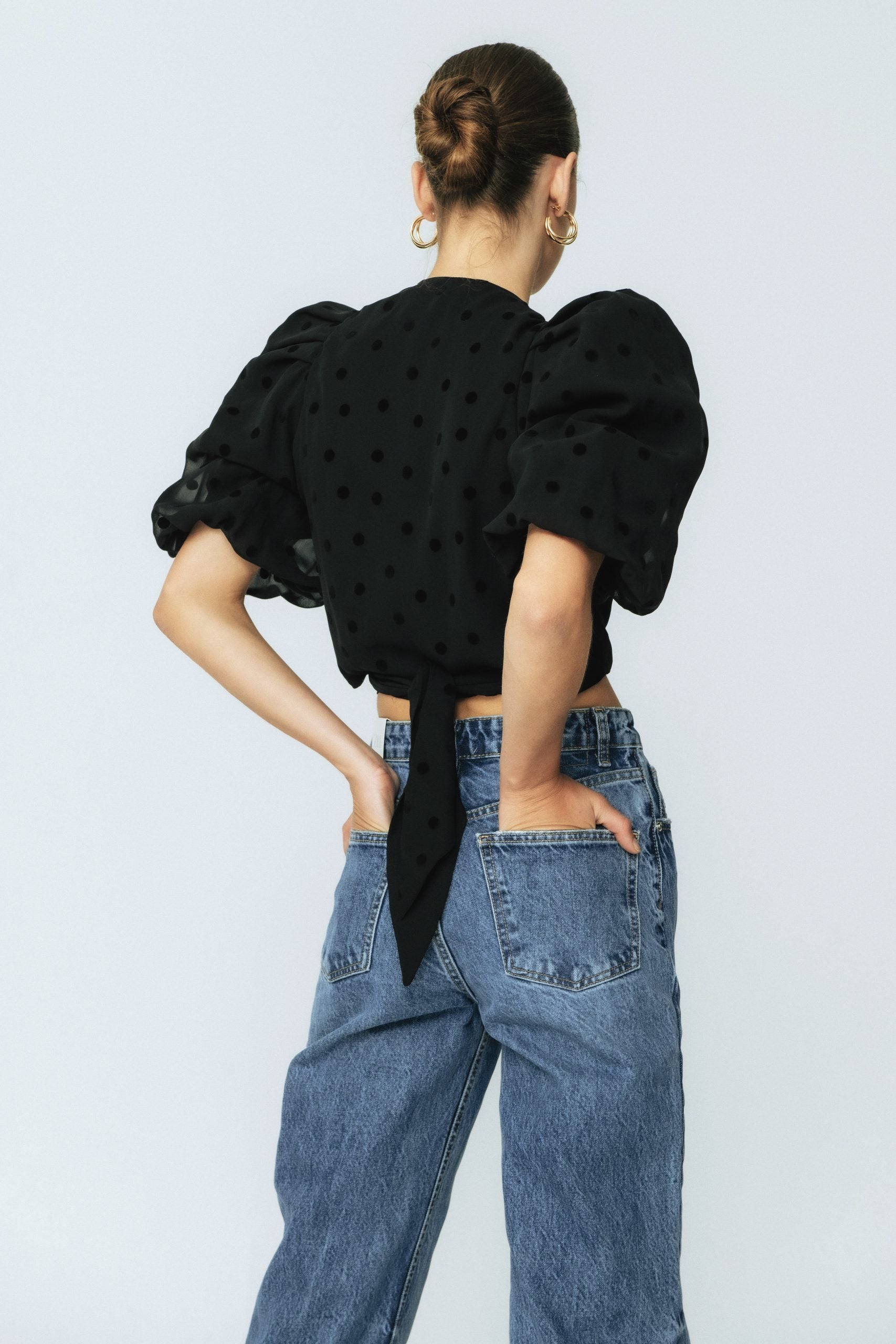 Blusa lunares Carmela Negro