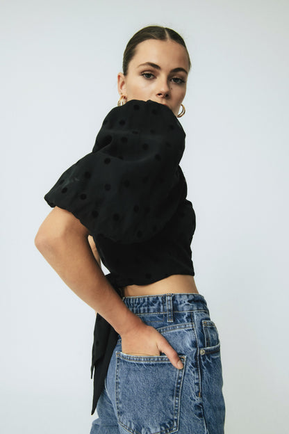 Blusa lunares Carmela Negro