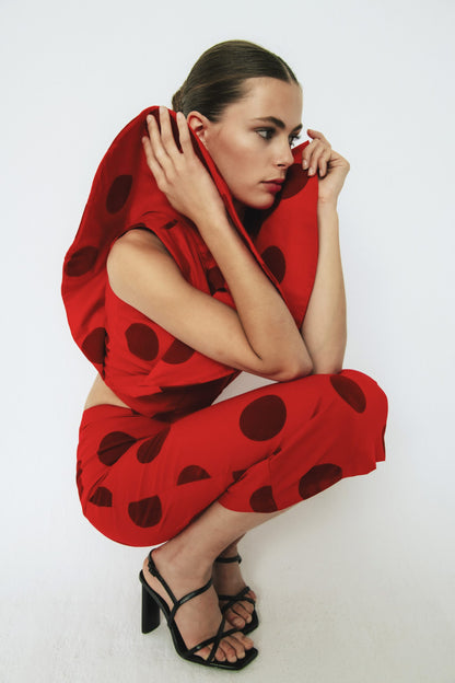 Falda de Invitada Midi Macarena Rojo