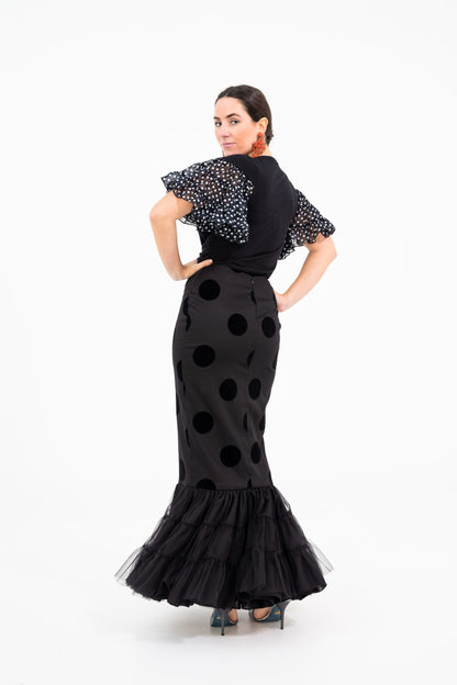 Falda Flamenca Carmelita Tall Negro