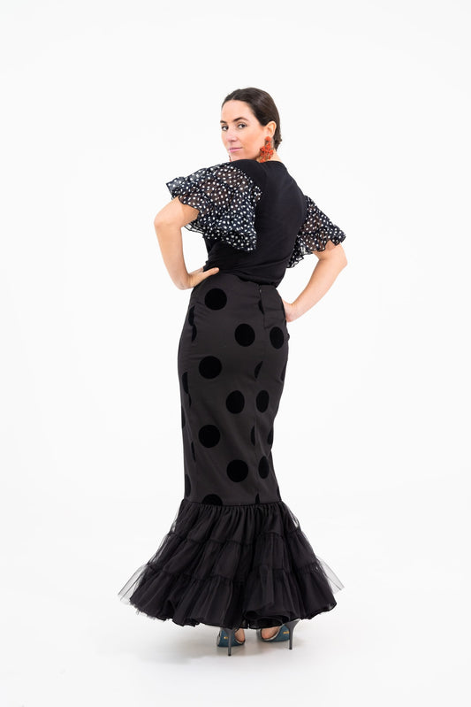 Falda Flamenca Carmelita Tall Negro