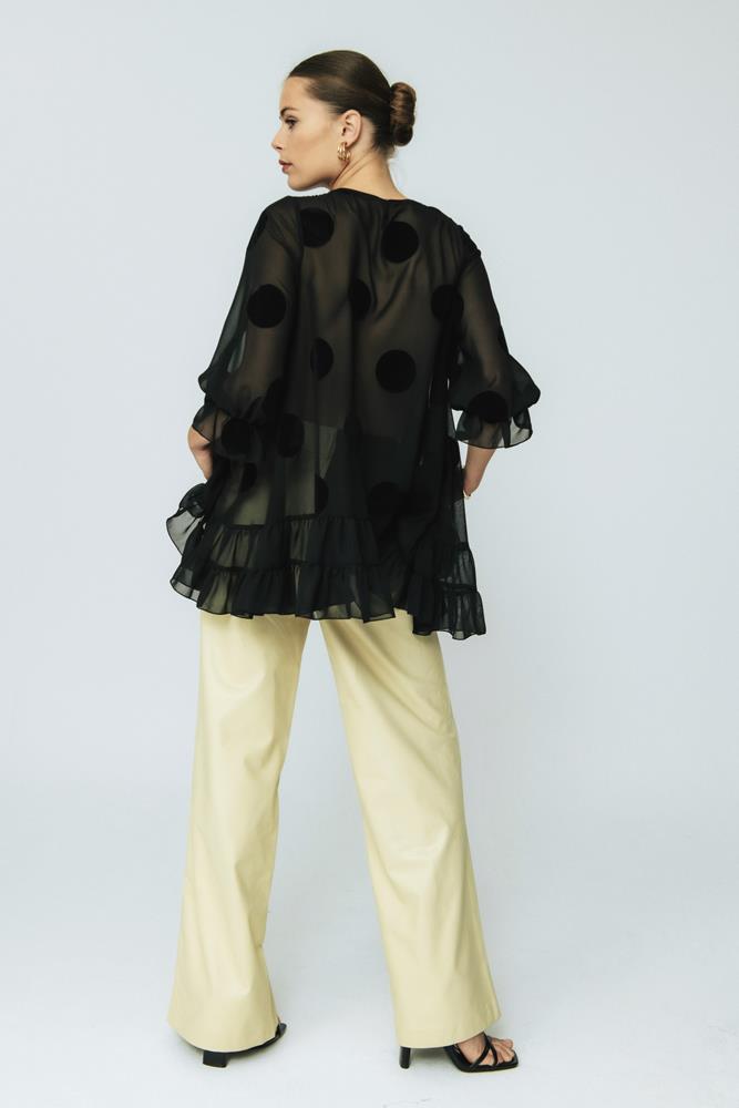 Blusa Lolita Small Negro Gasa Lunar.