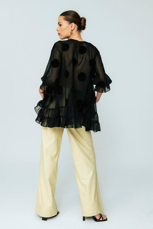 Blusa Lolita Small Negro Gasa Lunar.