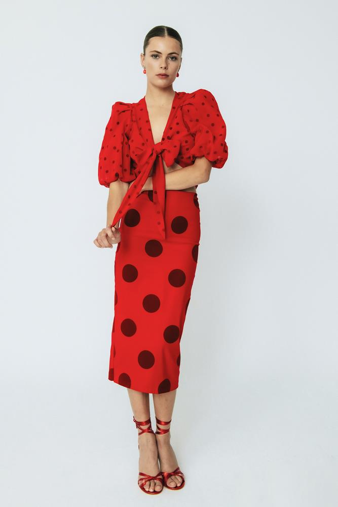 Blusa Flamenca Carmela Rojo