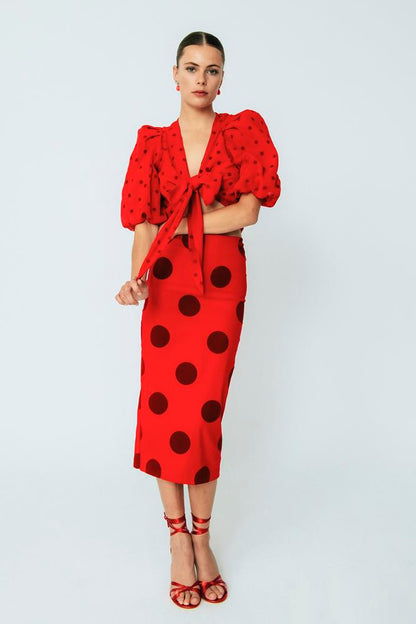 Blusa Flamenca Carmela Rojo