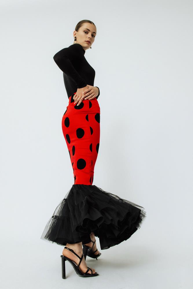 Falda Flamenca Carmelita Tall Rojo