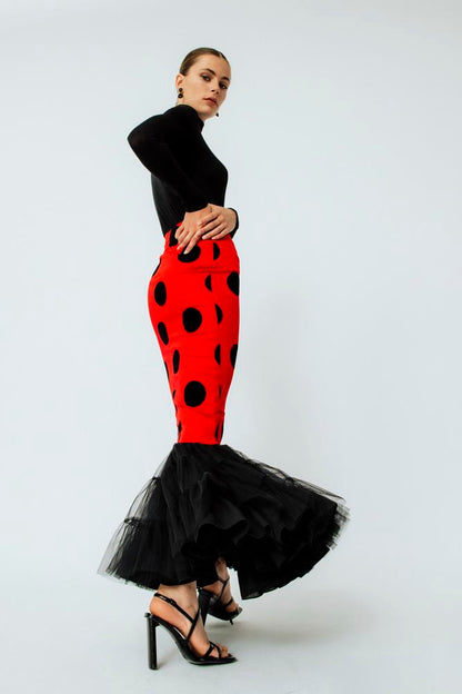 Falda Flamenca Carmelita Tall Rojo