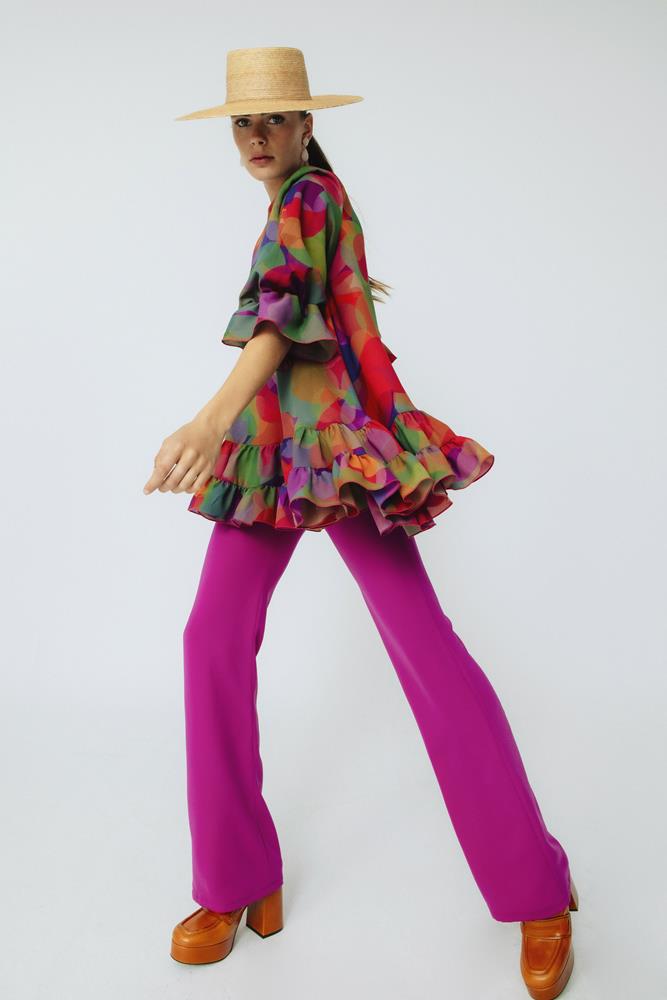 Blusa Flamenca Lolita Small Circulo Morado.