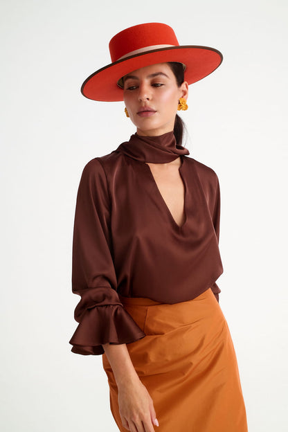 Blusa invitada satén modelo Paloma