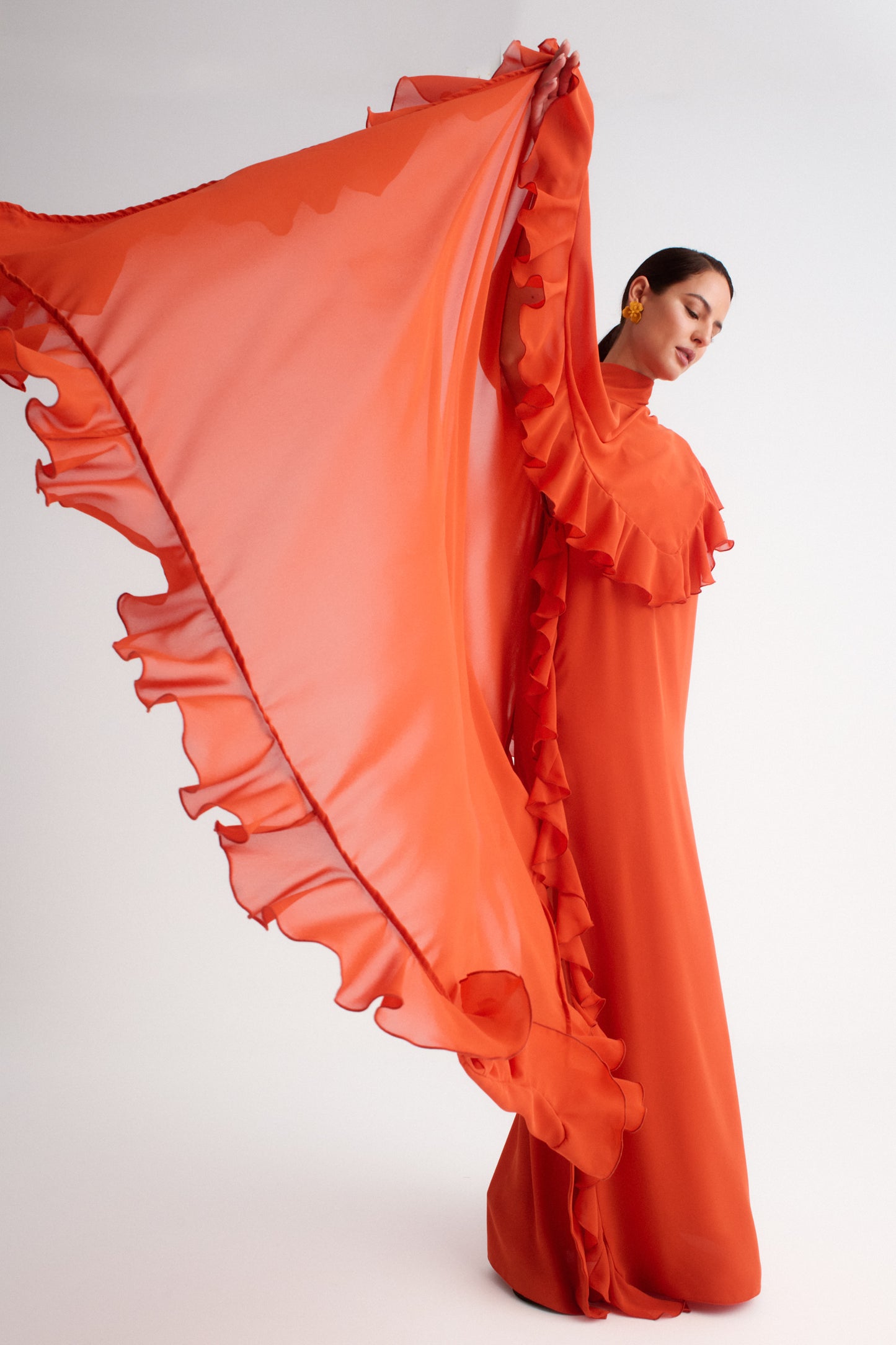 Vestido lencero terracota