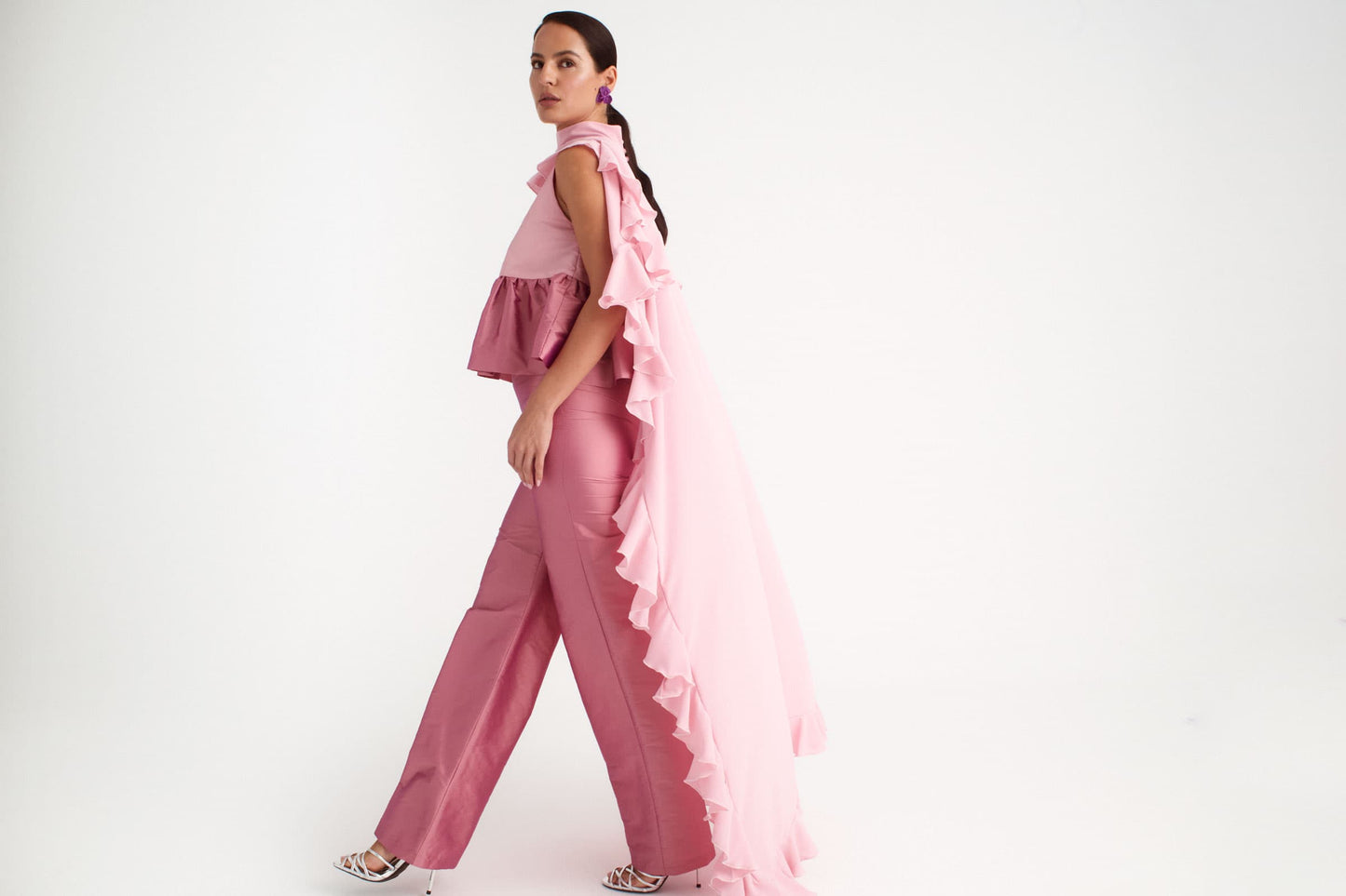 Cuerpo sin mangas modelo Lolita en tafeta rosa