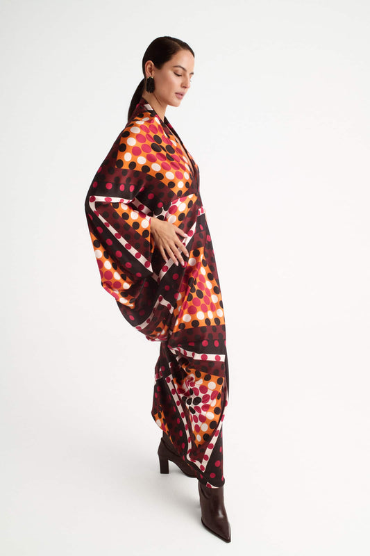 Vestido Shaira estampado geométrico otoñal