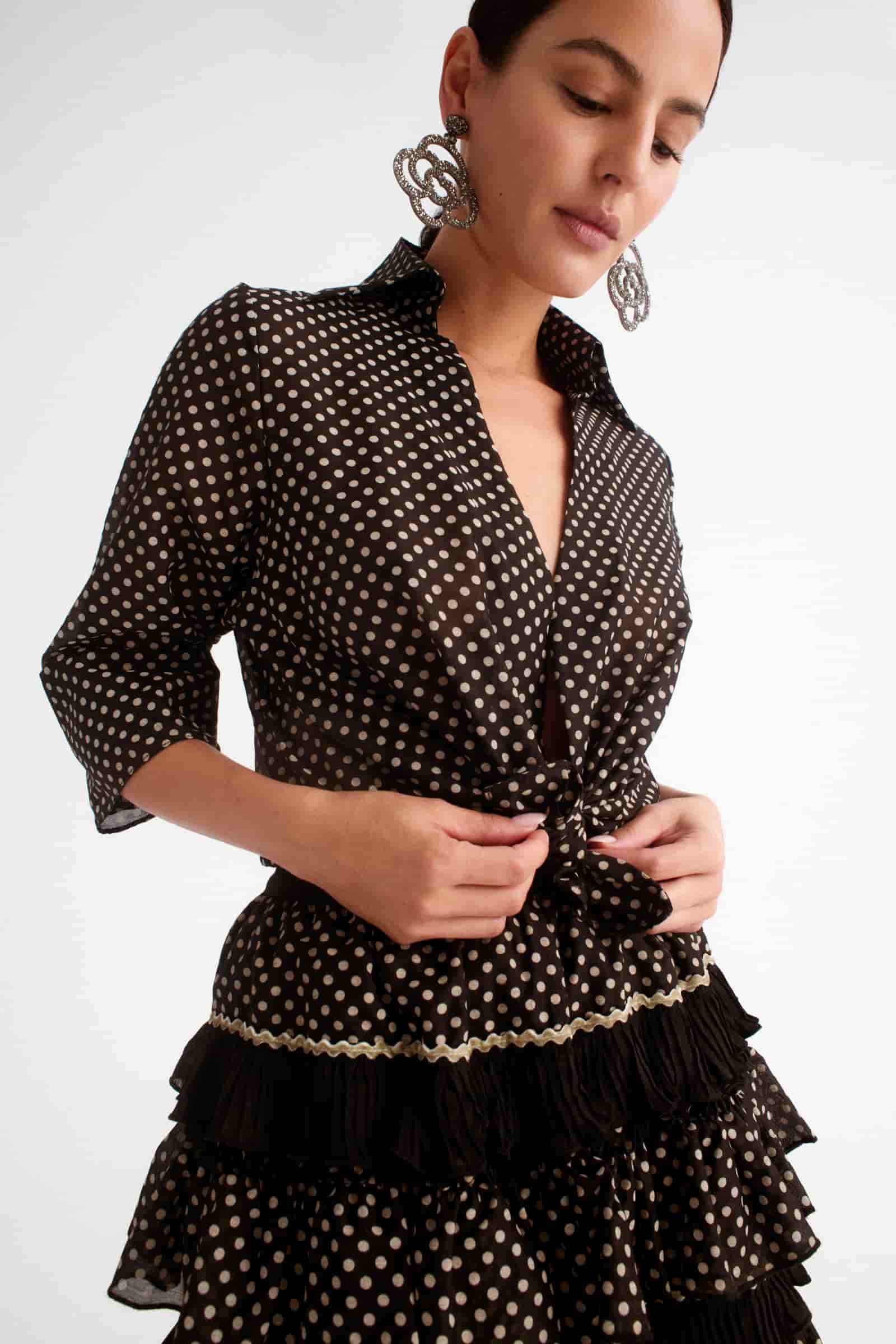 Blusa Pureza en voile de lunares