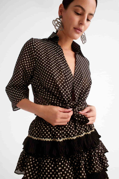 Blusa Pureza en voile de lunares