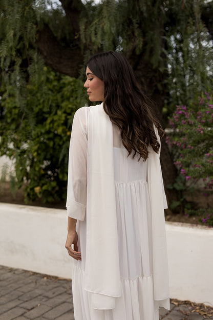 Vestido blanco elegante de invitada Lealtad
