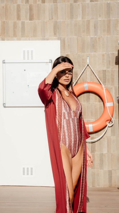 Kimono serpiente rosa