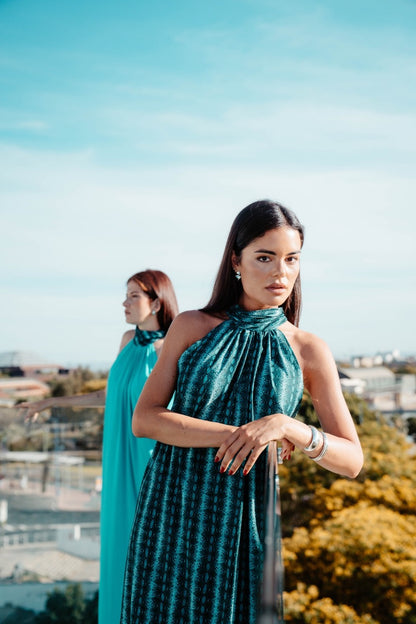 Vestido serpiente turquesa