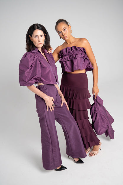 Top fruncido Morado