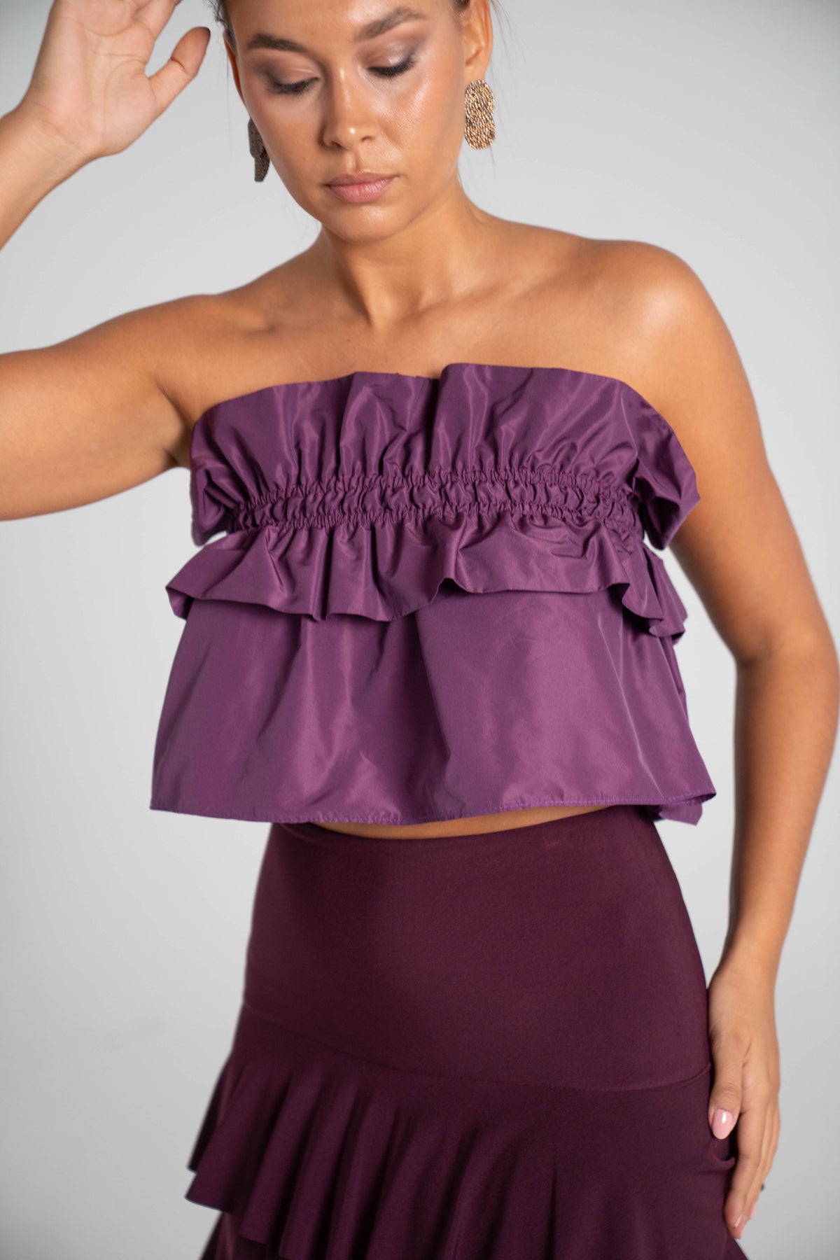 Top fruncido Morado