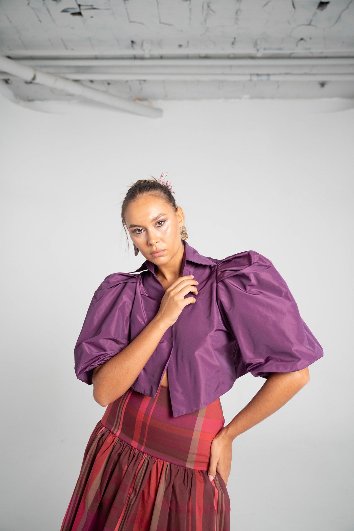 Chaqueta/ Blusa corta Morada