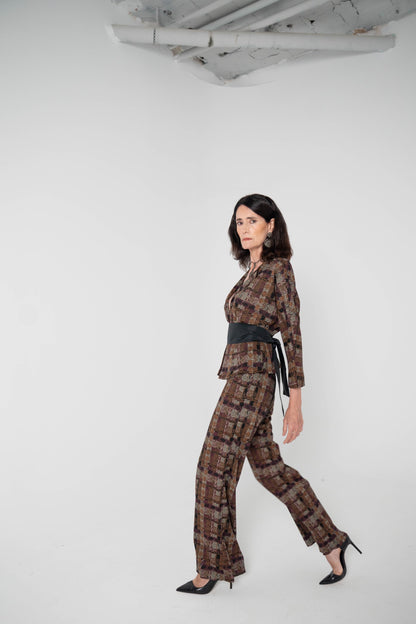Pantalón estampado Tierra