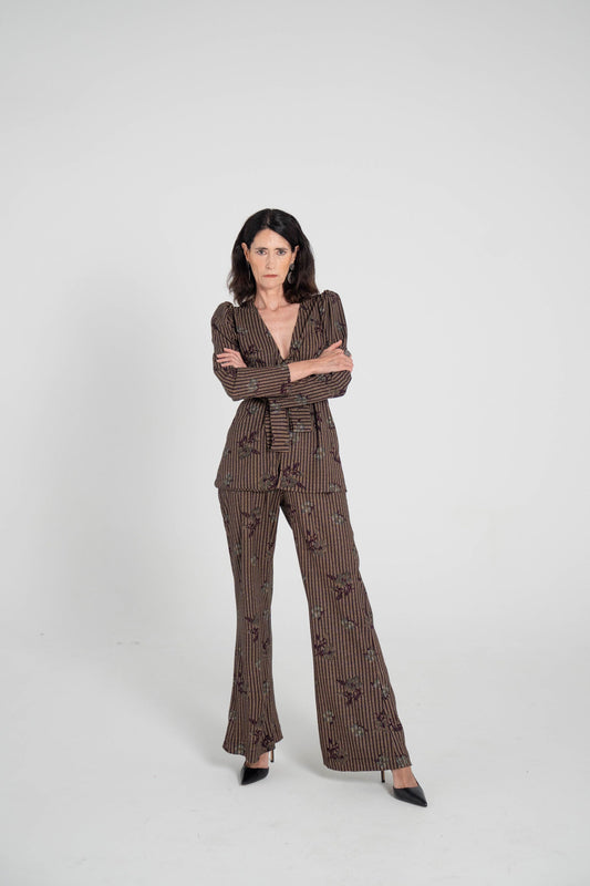 Pantalón estampado Marrón