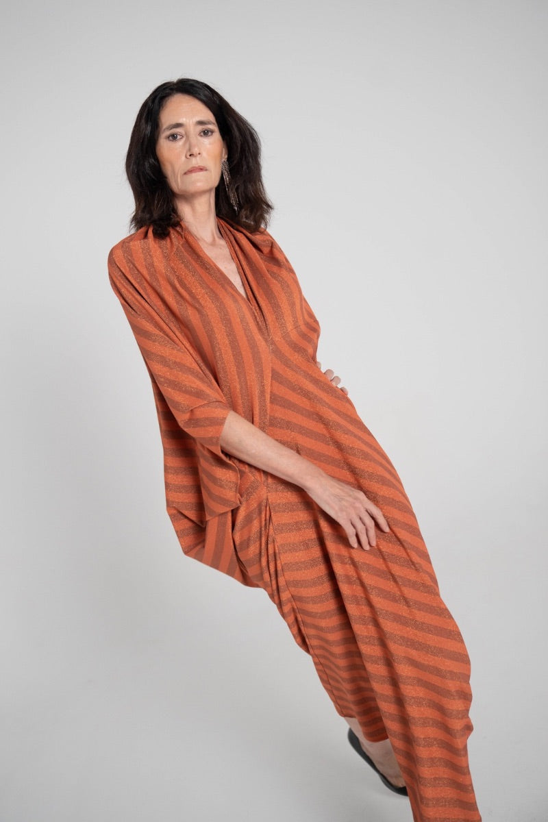 Vestido rayas Naranja