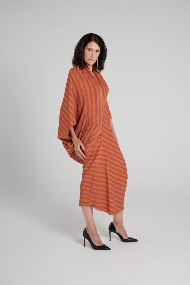 Vestido rayas Naranja