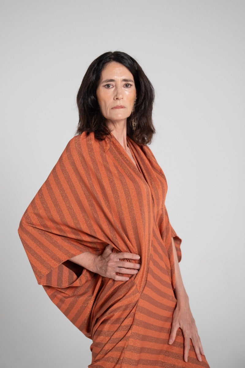 Vestido rayas Naranja