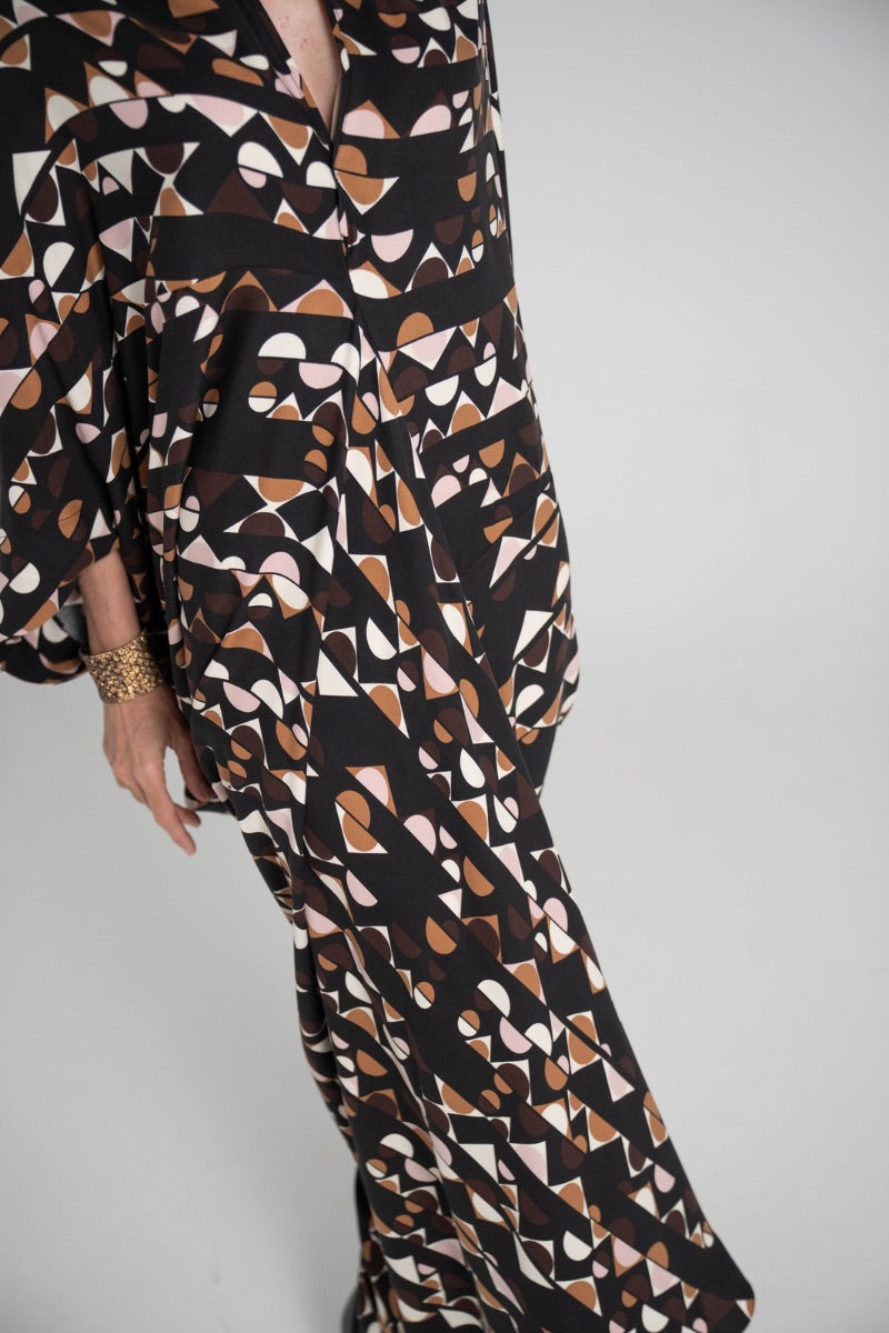 Vestido estampado geométrico Tierra
