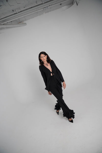 Chaqueta/ Blusa lazada Negra