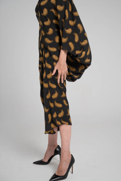 Vestido estampado Paisley Negro