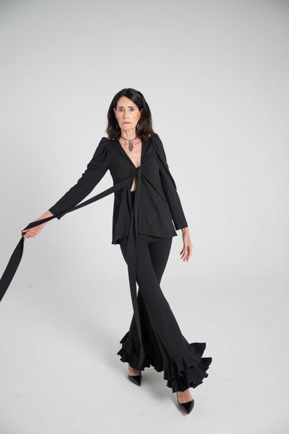 Chaqueta/ Blusa lazada Negra