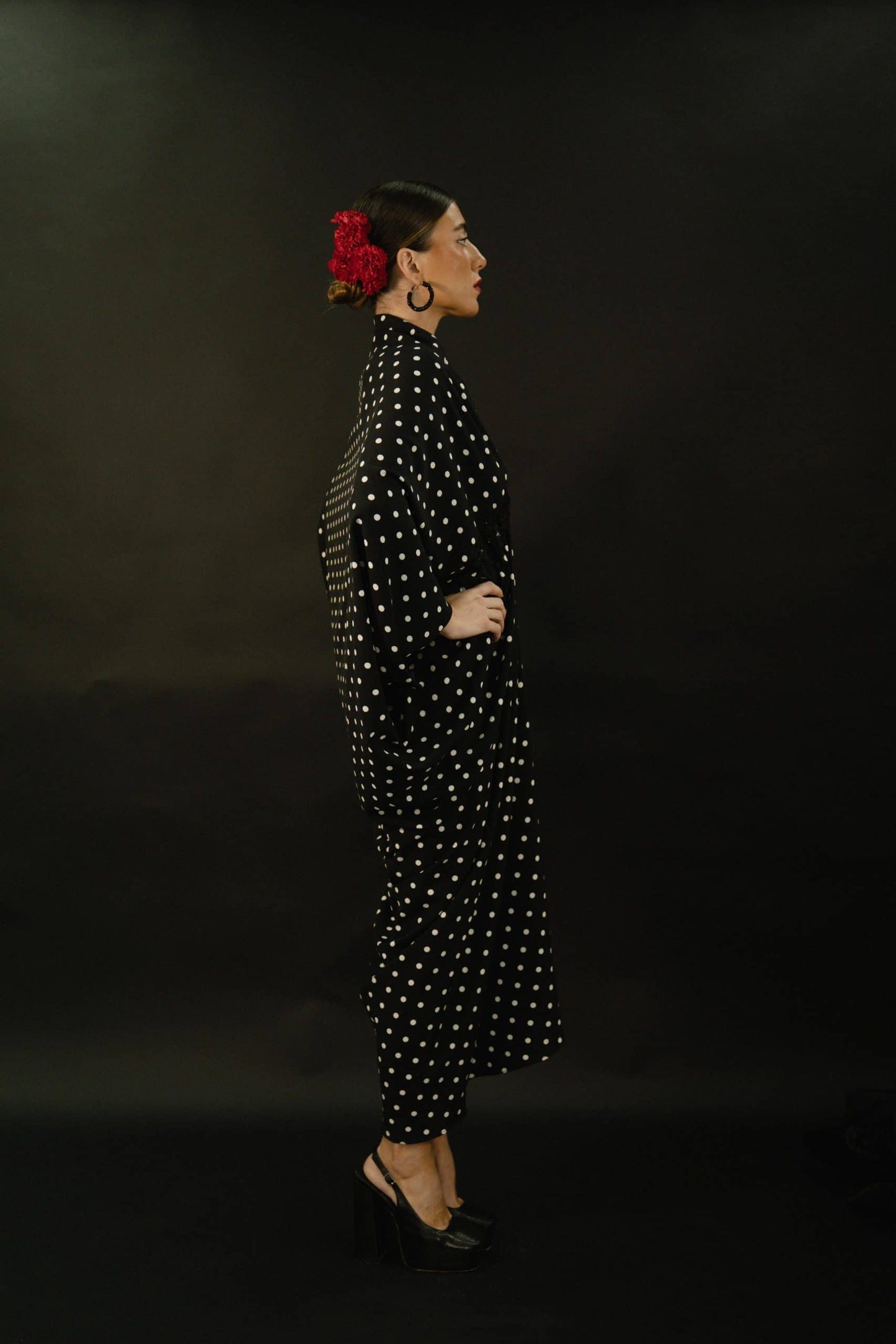 Vestido invitada de lunares Shaira negro y blanco