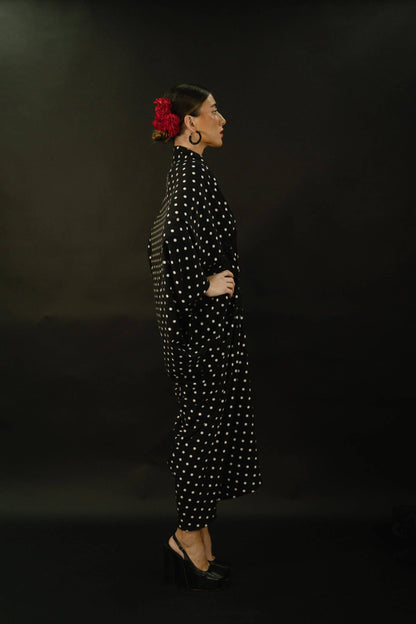 Vestido invitada de lunares Shaira negro y blanco