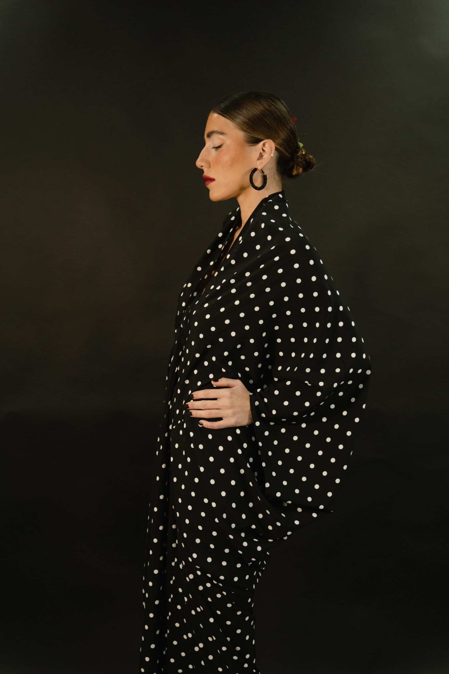 Vestido invitada de lunares Shaira negro y blanco
