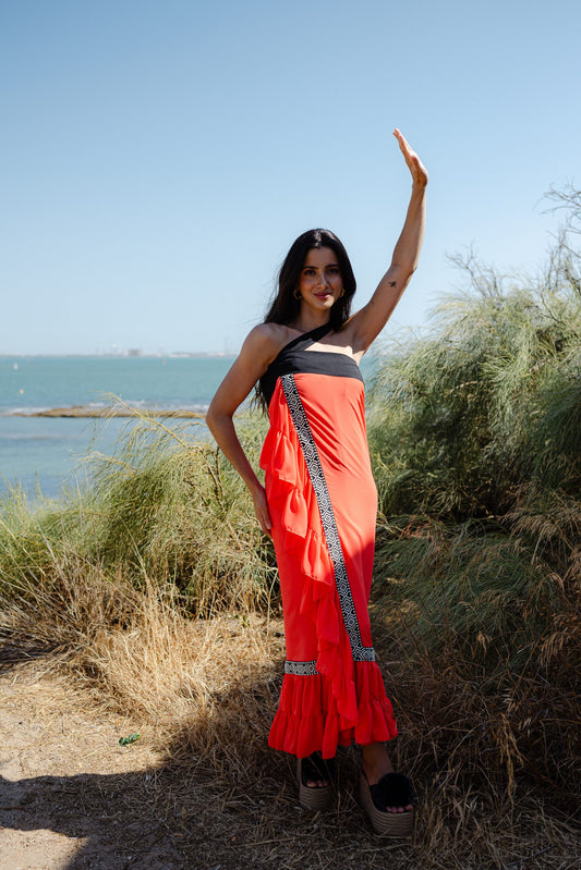 Vestido/Falda envolvente Atenas Coral