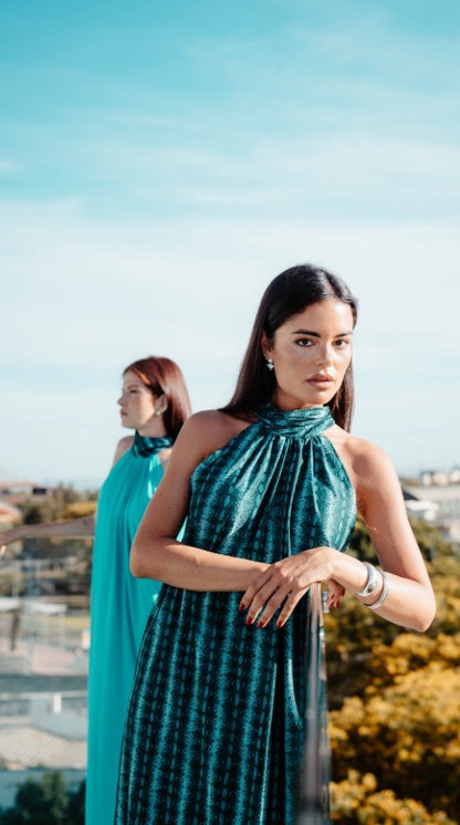 Vestido serpiente turquesa