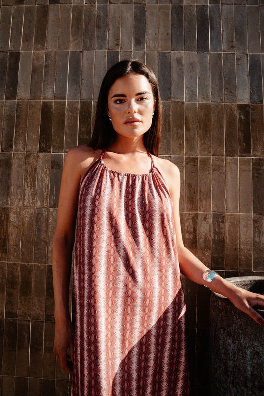 Vestido serpiente rosa