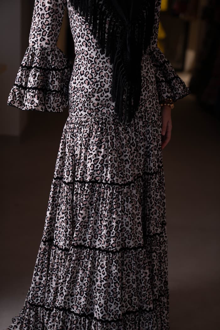 Vestido de flamenca canastero animal print