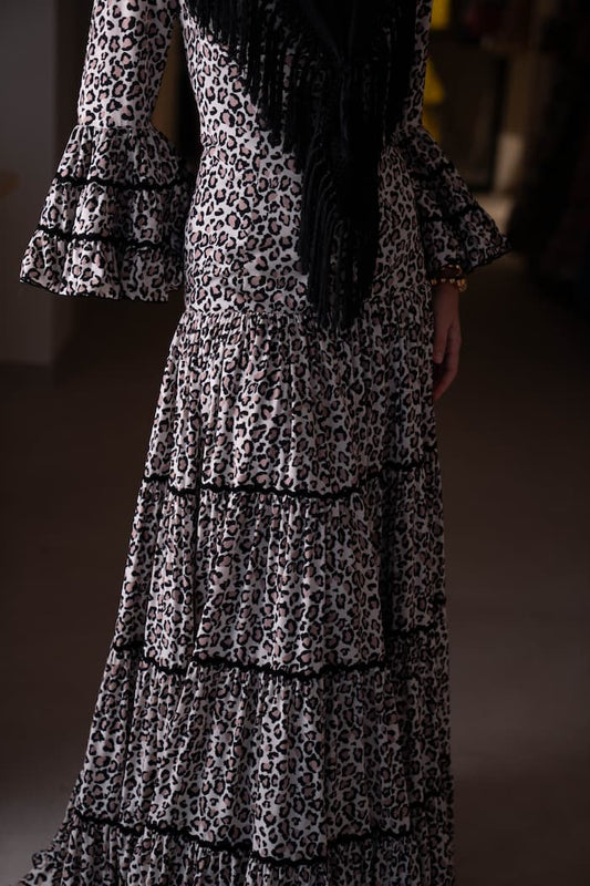 Vestido de flamenca canastero animal print