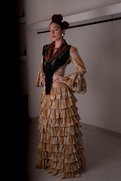 Vestido de flamenca en Georgette estampado
