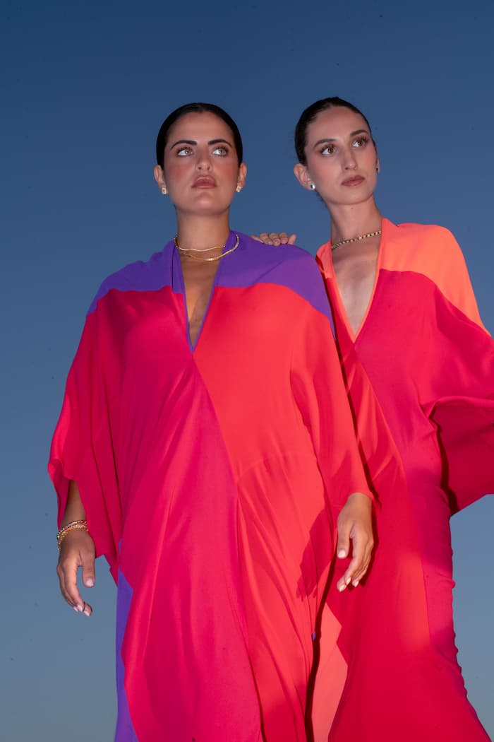 VESTIDO invitada SHAIRA TONOS MORADOS, FUCSIA Y ROJO