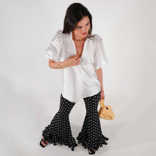 Blusa de Invitada en Tafeta Blanca RECUERDO